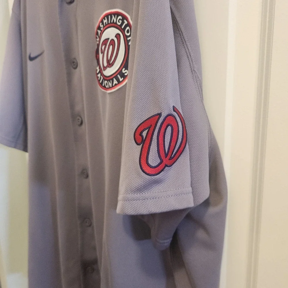 Nike Washington Nationals MLB Baseball Jersey Gray Dri-FIT Mens XXL